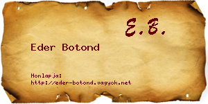 Eder Botond névjegykártya